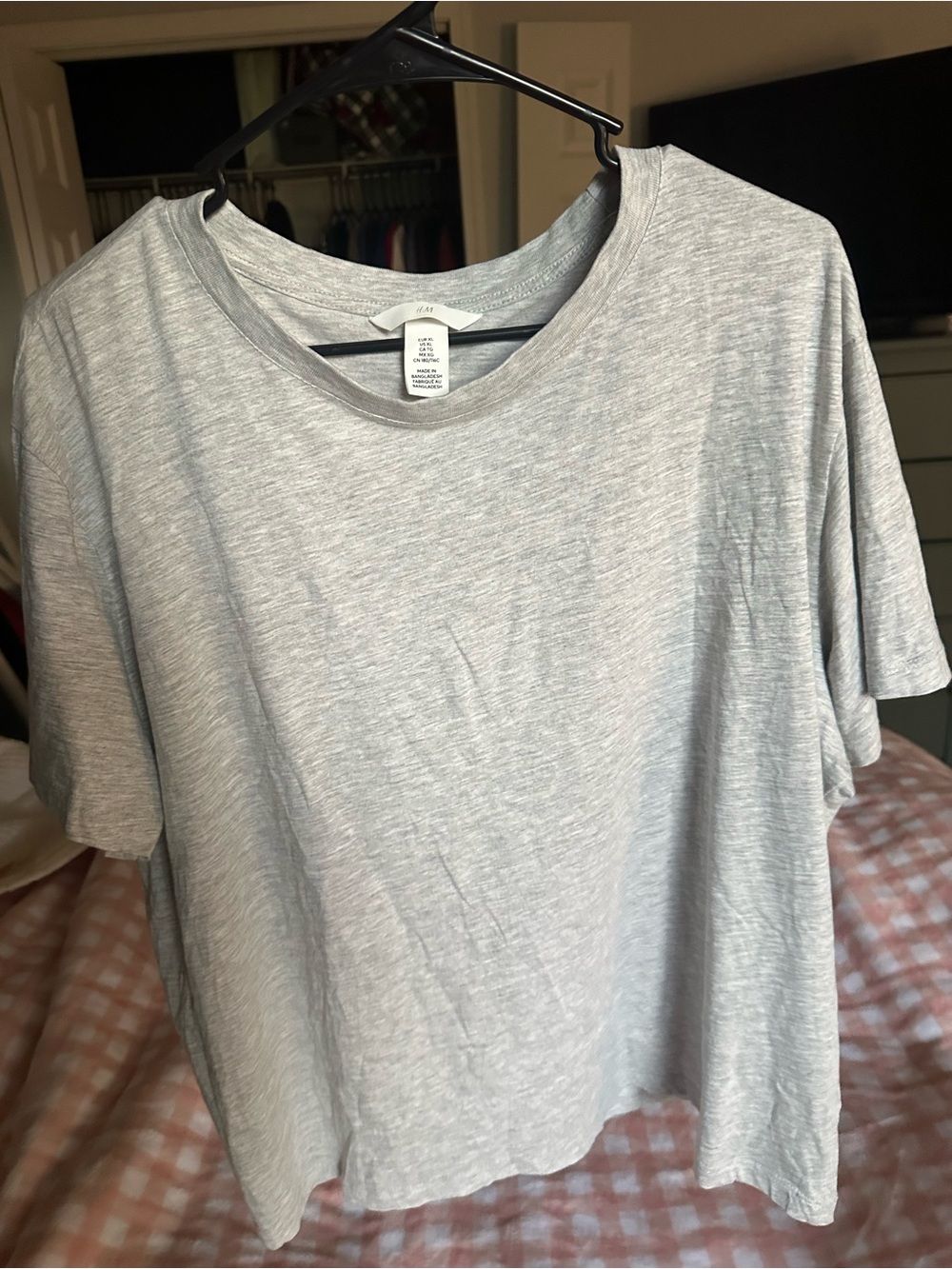 H&M Light Gray Short Sleeve Crewneck Tee